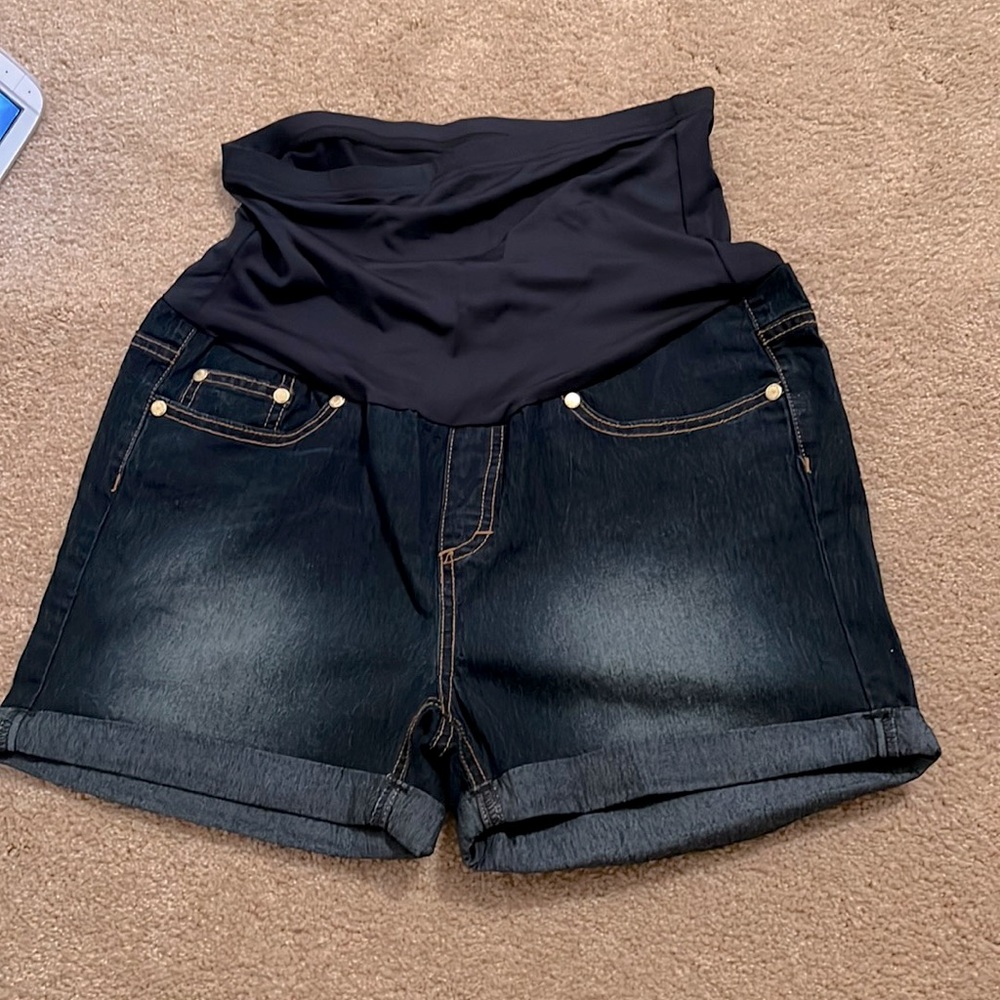 Maternity jean shorts
